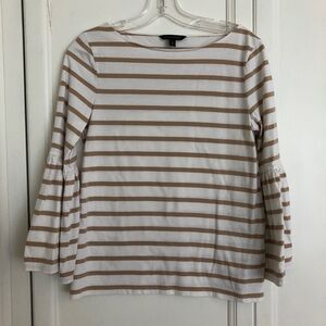 Banana Republic Striped Bell Sleeve Knit LS Top